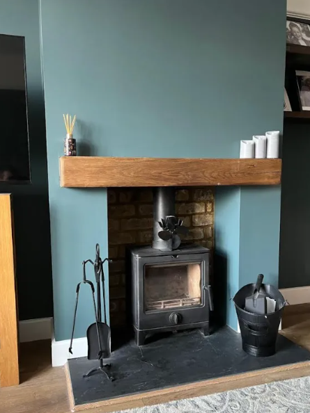 Living room fireplace transformation - after